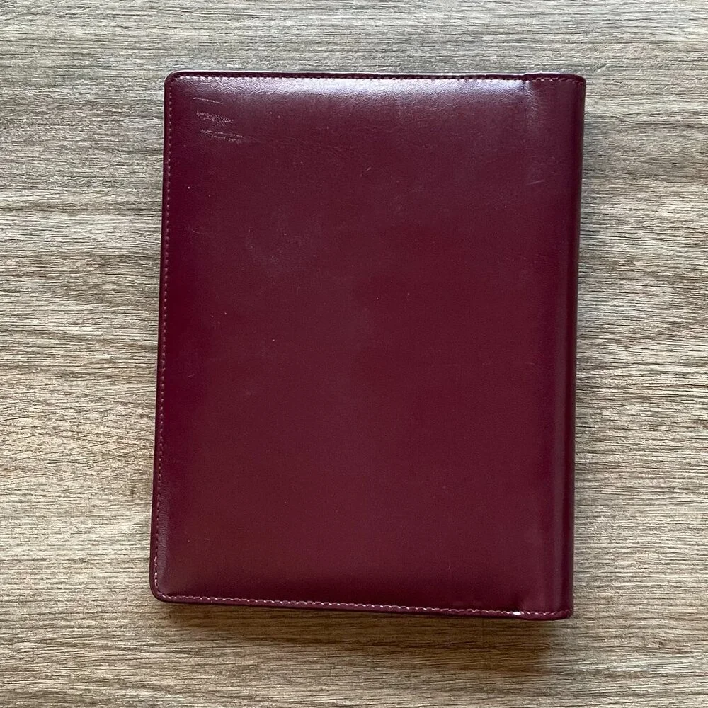 Franklin Covey Burgundy Smooth Leather Planner/Notebook Cover 7